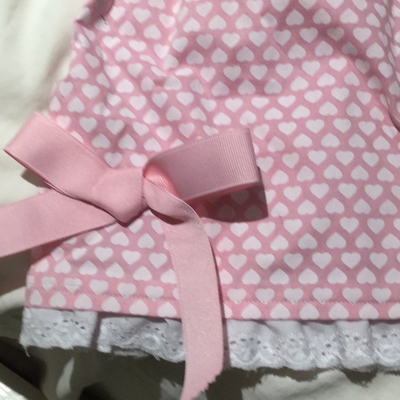 Pink white heart dress with ruffles 18-24m nwot - Picture 3 of 7